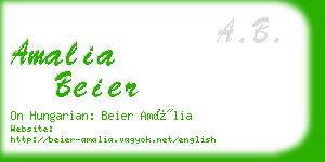 amalia beier business card